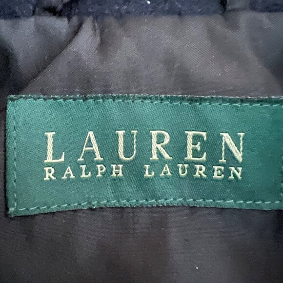 Lauren Ralph Lauren Navy Blue Double Breasted Wool Blend Pea Coat Large - Picture 3 of 9